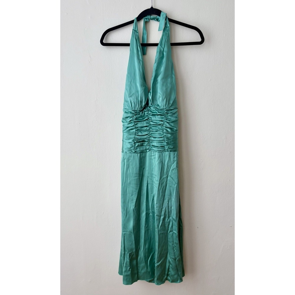 Mario Bianca Nero SILK Y2K Dress Stunning Teal Blue / Green Size Medium
